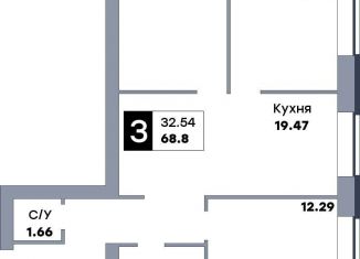 3-ком. квартира на продажу, 68.8 м2, Самара, метро Гагаринская