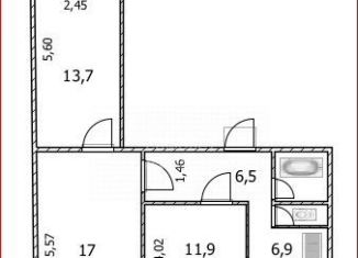 Продам трехкомнатную квартиру, 59.5 м2, Туймазы, улица Островского, 5