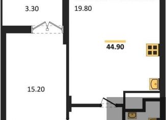 Однокомнатная квартира на продажу, 44.9 м2, Воронежская область