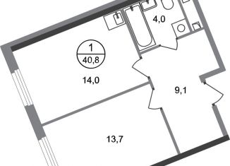 Продается 1-ком. квартира, 40.8 м2, деревня Рассказовка, деревня Рассказовка, 2