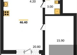 Продажа 1-ком. квартиры, 46.4 м2, Воронеж, Железнодорожный район