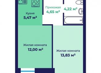 2-комнатная квартира на продажу, 41.6 м2, Ярославль, Фрунзенский район