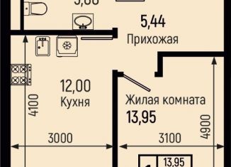 1-ком. квартира на продажу, 38.9 м2, Краснодарский край