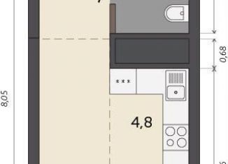 Продаю квартиру студию, 26.2 м2, Екатеринбург, метро Машиностроителей