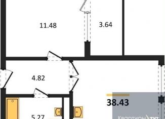 Продажа 1-ком. квартиры, 38.4 м2, Воронеж, Железнодорожный район, набережная Чуева, 7