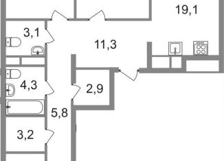 Продажа 3-комнатной квартиры, 90 м2, Москва, 2-я Боровская улица, 1