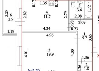 1-ком. квартира на продажу, 42.7 м2, село Миловка, Сиреневый бульвар, 9