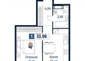 Продаю однокомнатную квартиру, 34 м2, Ленинградская область