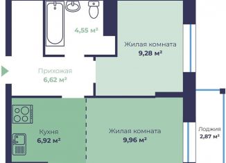 Продажа 2-ком. квартиры, 38.8 м2, Ярославль