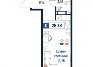 Продам квартиру студию, 28.8 м2, Ленинградская область