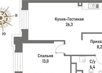 Продается 2-ком. квартира, 53.9 м2, Москва, ВАО, улица Матросская Тишина, 12