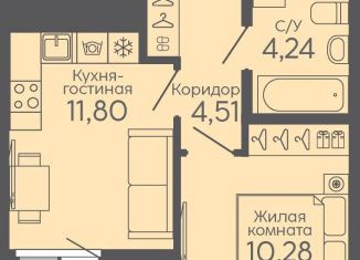 Продажа 1-ком. квартиры, 32.5 м2, Екатеринбург, жилой комплекс Новокольцовский, 5, метро Ботаническая