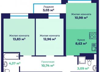 3-комнатная квартира на продажу, 66.1 м2, Ярославль