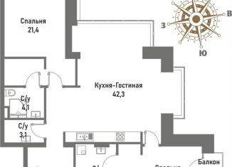 Продаю 3-ком. квартиру, 103.6 м2, Москва, ВАО, улица Матросская Тишина, 12