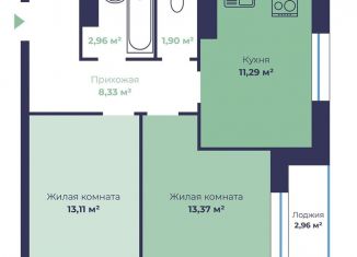 Продаю двухкомнатную квартиру, 52.4 м2, Ярославль