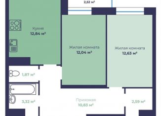 Продам 2-ком. квартиру, 57.4 м2, Ярославль, Фрунзенский район