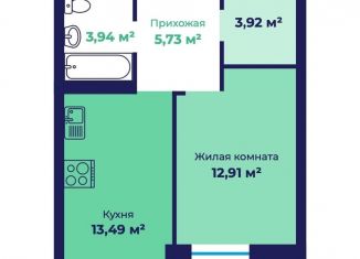 Продаю однокомнатную квартиру, 41.5 м2, Ярославль