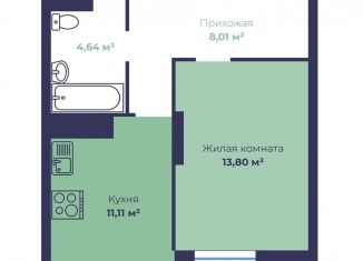 Продам 1-ком. квартиру, 38.9 м2, Ярославль