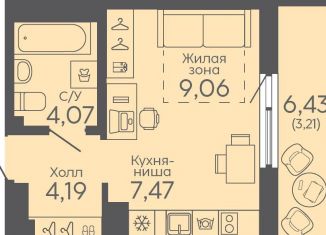 Квартира на продажу студия, 28 м2, Екатеринбург, жилой комплекс Новокольцовский, 5