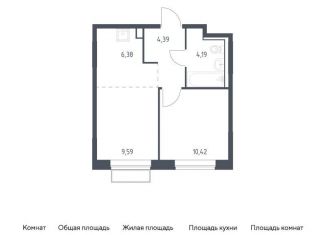 Продается 1-ком. квартира, 35 м2, посёлок Мирный, жилой комплекс Томилино Парк, к6.3, ЖК Томилино Парк