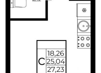 Продам квартиру студию, 27.2 м2, Краснодар, жилой комплекс Европа Клубный Квартал 9, лит2