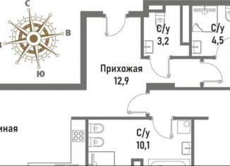 Продажа трехкомнатной квартиры, 99.2 м2, Москва, улица Матросская Тишина, 12