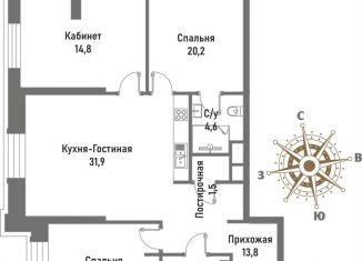 Продается 4-ком. квартира, 107.4 м2, Москва, ВАО, улица Матросская Тишина, 12