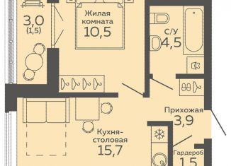 Продается однокомнатная квартира, 37.6 м2, Екатеринбург, Чкаловский район, улица 8 Марта, 204Г