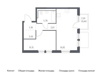 1-ком. квартира на продажу, 38.4 м2, деревня Новосаратовка, Невская Долина, к1.2