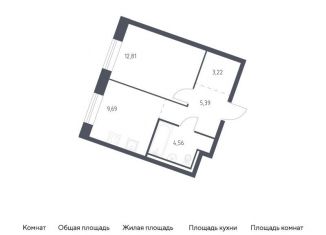 Продается 1-ком. квартира, 35.7 м2, деревня Лаголово