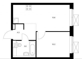 Продаю 1-комнатную квартиру, 33.9 м2, Москва, метро Бибирево