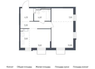 Продается 1-ком. квартира, 47.7 м2, Санкт-Петербург, жилой комплекс Курортный квартал, 7