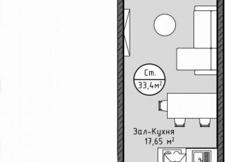 Квартира на продажу студия, 33.1 м2, Махачкала, проспект Насрутдинова, 162, Ленинский внутригородской район