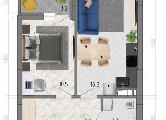 Продается 1-комнатная квартира, 40.9 м2, Воронеж, улица Фёдора Тютчева, 93/4, ЖК Микрорайон Боровое