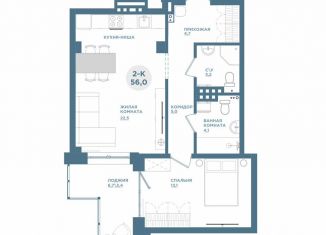 Продаю 1-комнатную квартиру, 56.3 м2, Красноярский край, Свердловская улица, 6Е