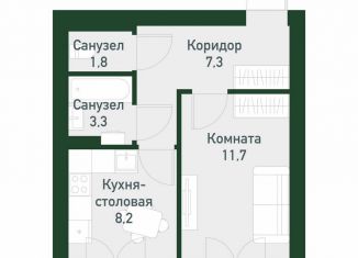 Продается 1-ком. квартира, 33.5 м2, Екатеринбург, Ленинский район