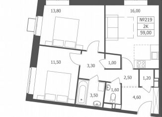 Продам 2-ком. квартиру, 59 м2, Ярославль, Большая Октябрьская улица, 85