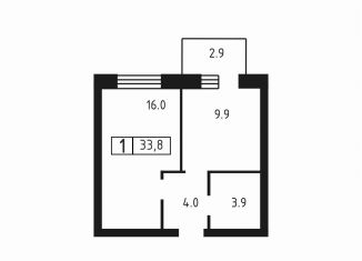 Продаю 1-ком. квартиру, 33.8 м2, деревня Скотное, Вересковая улица, 4к1