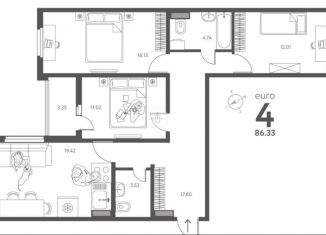 Продажа 4-комнатной квартиры, 86.3 м2, Липецк, улица Перова, 2Д