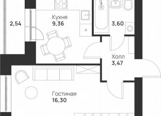 Продам 1-ком. квартиру, 35.3 м2, Тула, улица Героя России Зиничева, 8