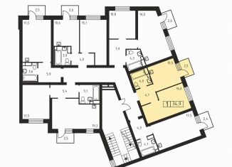 Продам 1-ком. квартиру, 34.9 м2, деревня Скотное, Вересковая улица, 1к2