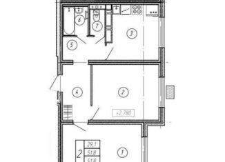 2-комнатная квартира на продажу, 52.5 м2, Воронеж, улица Загоровского, 5/1