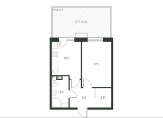 Продажа 1-комнатной квартиры, 40.5 м2, деревня Лобаново