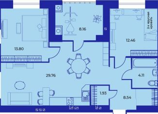 Продается двухкомнатная квартира, 78.7 м2, Брянск, улица Ильи Иванова, 7