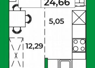 Продажа 1-комнатной квартиры, 24.7 м2, Республика Башкортостан, жилой комплекс Зубово Лайф Гарден, 11лит26