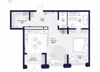 1-комнатная квартира на продажу, 79.2 м2, Санкт-Петербург, метро Горный институт