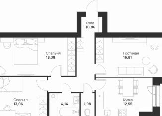 3-ком. квартира на продажу, 80.2 м2, Тула, улица Героя России Зиничева, 8