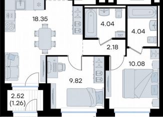 Продажа 2-ком. квартиры, 59.5 м2, Татарстан