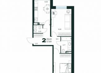 Продам двухкомнатную квартиру, 57.7 м2, Химки