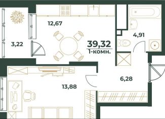 Продажа 1-комнатной квартиры, 39.3 м2, Республика Башкортостан